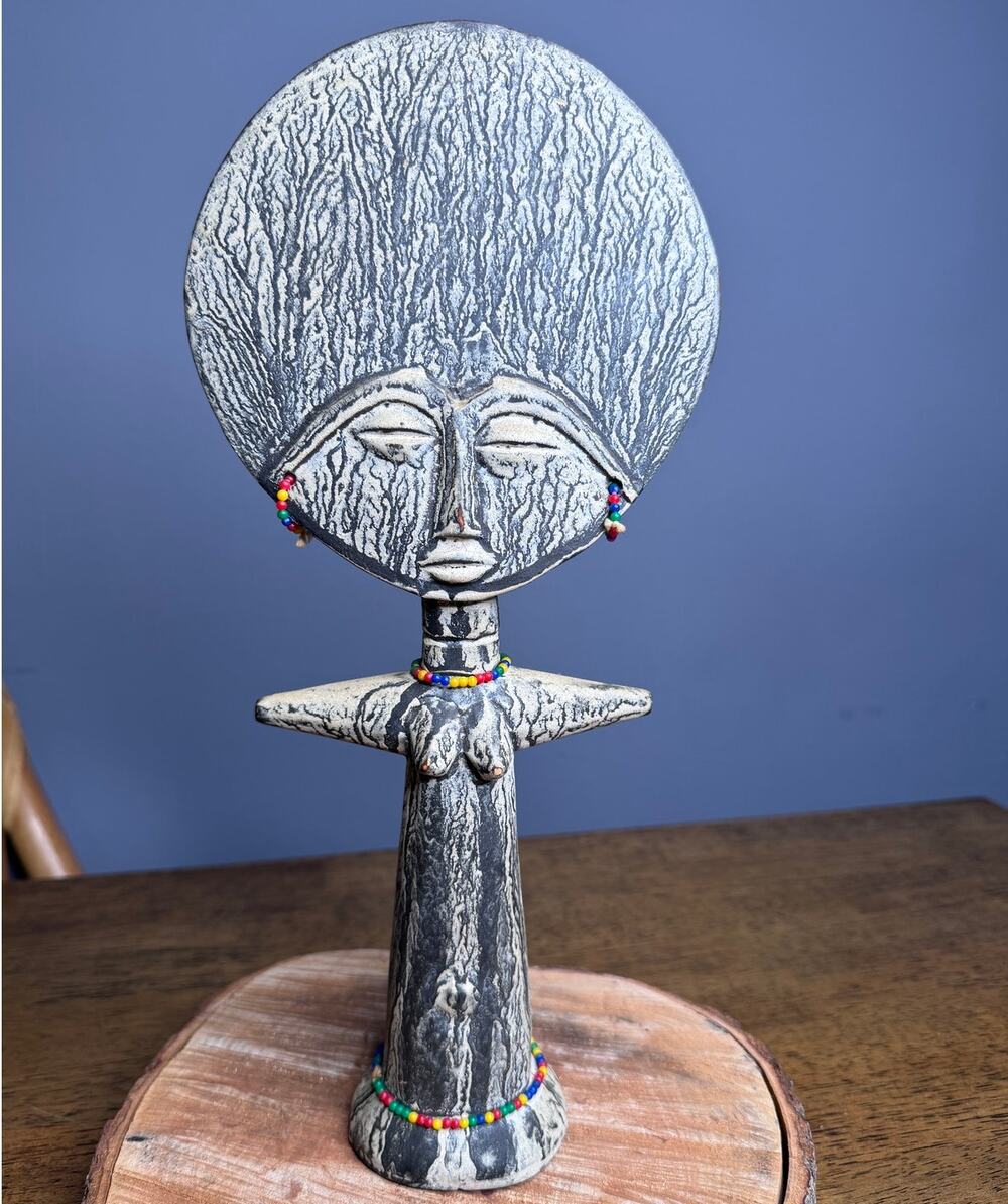 Wood Carved African Fertility Statue Akuaba Ashanti Doll/Sculpture
